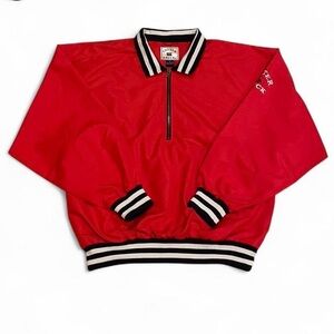 Cutter & Buck Red and Black Striped Collar Pullover